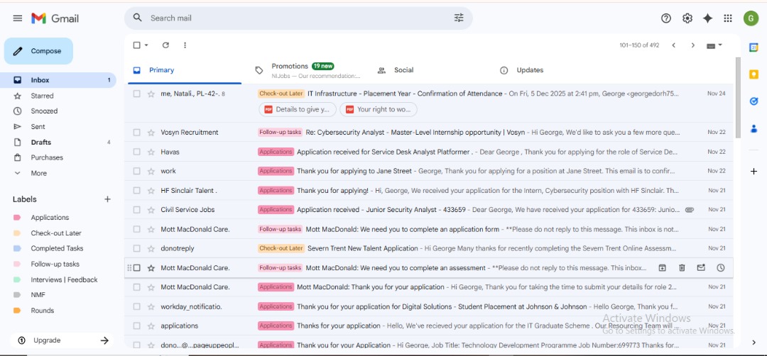 Gmail inbox management